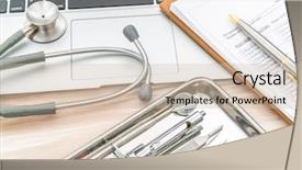  Presentation with equipment - PPT theme consisting of computer history - dental tools and equipment background and a soft green colored foreground