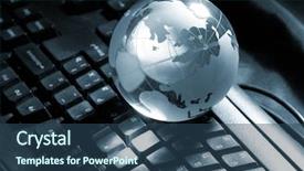  Presentation with history - PPT theme with computer history - globe and keyboard background and a ocean colored foreground