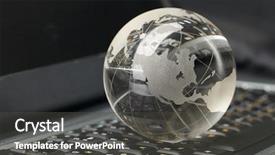  Presentation with keyboard - Slides with computer history - globe and keyboard background and a dark gray colored foreground