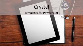  Presentation with clipboard stethoscope - Slide deck with computer history - stethoscope with clipboard and digital background and a light gray colored foreground