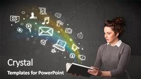  Presentation with kids reading book - Slide deck having computer history - young lady reading a book background and a dark gray colored foreground