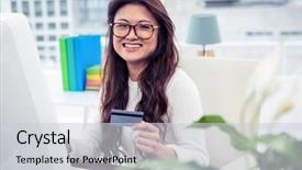  Presentation with smart card - Beautiful presentation featuring computer holding credit card backdrop and a light gray colored foreground