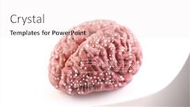  Presentation with brain computer - Amazing slide deck having computer-human-brain-isolated backdrop and a white colored foreground