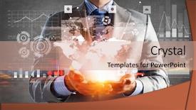  Presentation with modern - Amazing slides having computer icon - modern technologies for your comfort backdrop and a coral colored foreground