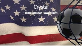  Presentation with united states flag - Audience pleasing slides consisting of computer impact - football hitting the back backdrop and a dark gray colored foreground
