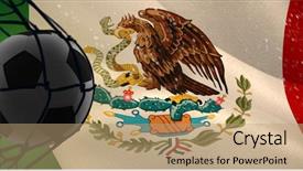  Presentation with net - Colorful PPT layouts enhanced with computer impact - football hitting the back backdrop and a coral colored foreground