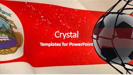  Presentation with costa rica - PPT theme enhanced with computer impact - football hitting the back background and a crimson colored foreground