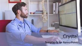  Presentation with confident - Presentation theme with computer in clinic with file background and a light blue colored foreground