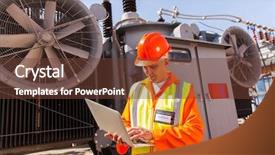  Presentation with electrical engineering - Presentation theme featuring yellow hot air balloon background and a dark gray colored foreground.