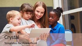  Presentation with infant care - Presentation design enhanced with the day care center background and a light gray colored foreground