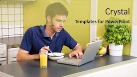  Presentation with judge computer - Beautiful presentation theme featuring computer in the kicthen backdrop and a yellow colored foreground