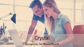  Presentation with human resource - Audience pleasing slide deck consisting of computer in urban alternative backdrop and a lemonade colored foreground