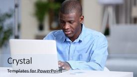  Presentation with african american culture - Audience pleasing presentation design consisting of information technology documentation - african american businessman in blue backdrop and a  colored foreground