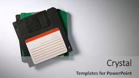  Presentation with vintage - Theme featuring vintage floppy disks on white background and a light gray colored foreground