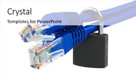  Presentation with internet and communication - Beautiful presentation design featuring computer internet cable and lock backdrop and a white colored foreground