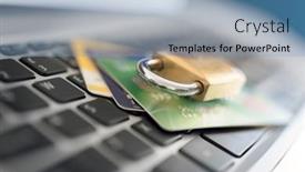  Presentation with internet security - Presentation theme consisting of computer-internet-credit-card-security background and a light blue colored foreground
