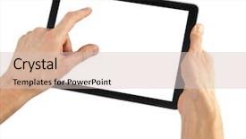  Presentation with tablets wood table tablet white - Amazing PPT theme having computer isolated in a hand backdrop and a lemonade colored foreground