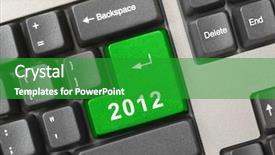  Presentation with computer keyboard and mouse - Slide set enhanced with computer keyboard with 2012 key background and a shamrock green colored foreground