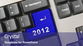  Presentation with key - Slide deck enhanced with computer keyboard with 2012 key background and a navy blue colored foreground