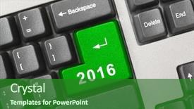  Presentation with computer keyboard and mouse - Presentation design featuring computer keyboard with 2016 key background and a  colored foreground