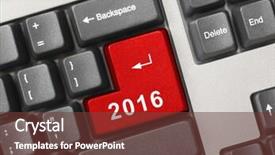  Presentation with computer keyboard and mouse - Presentation design with computer keyboard with 2016 key background and a  colored foreground