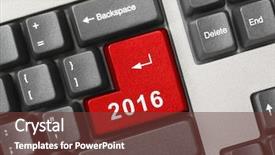  Presentation with computer keyboard and mouse - Audience pleasing PPT theme consisting of computer keyboard with 2016 key backdrop and a  colored foreground