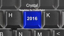  Presentation with key - Presentation theme featuring computer keyboard with 2016 key background and a  colored foreground
