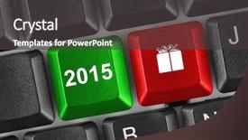  Presentation with computer keyboard and mouse - Presentation design featuring computer keyboard with 2016 keys background and a  colored foreground