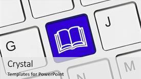  Presentation with key education - Colorful slides enhanced with computer keyboard with book key backdrop and a white colored foreground