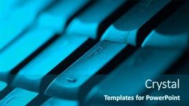  Presentation with space - Presentation theme having computer-keyboard-close-up and a ocean colored foreground