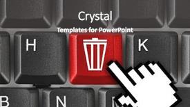  Presentation with garbage - Beautiful presentation theme featuring computer keyboard with garbage key backdrop and a dark gray colored foreground