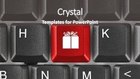  Presentation with computer keyboard and mouse - Theme featuring computer keyboard with gift key background and a dark gray colored foreground