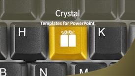  Presentation with key - Cool new slides with computer keyboard with gift key backdrop and a tawny brown colored foreground