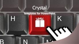  Presentation with key - Cool new presentation theme with computer keyboard with gift key backdrop and a dark gray colored foreground