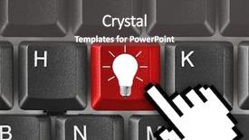  Presentation with key - Presentation theme enhanced with computer keyboard with lamp key background and a dark gray colored foreground