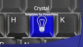  Presentation with key - Cool new presentation theme with computer keyboard with lamp key backdrop and a dark gray colored foreground