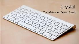  Presentation with lilac flowers bunch over wood - Beautiful PPT theme featuring computer keyboard over wooden surface backdrop and a soft green colored foreground