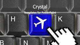  Presentation with plane - Beautiful presentation theme featuring computer keyboard with plane key backdrop and a dark gray colored foreground