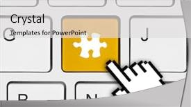  Presentation with computer keyboard and mouse - Beautiful PPT theme featuring computer keyboard with puzzle key backdrop and a light gray colored foreground