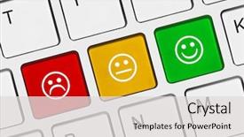  Presentation with computer keyboard and mouse - Amazing presentation having computer keyboard with smile keys backdrop and a light gray colored foreground