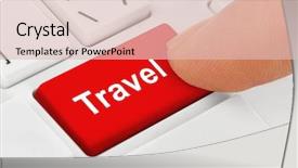  Presentation with key - Audience pleasing PPT theme consisting of computer keyboard with travel key backdrop and a lemonade colored foreground