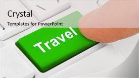 Presentation with computer keyboard and mouse - Amazing theme having computer keyboard with travel key backdrop and a  colored foreground
