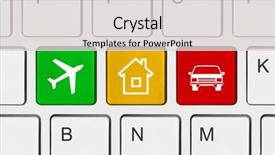  Presentation with computer keyboard and mouse - PPT theme featuring computer keyboard with travel key background and a light gray colored foreground