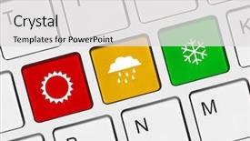  Presentation with weather - PPT theme with computer keyboard with weather key background and a light gray colored foreground