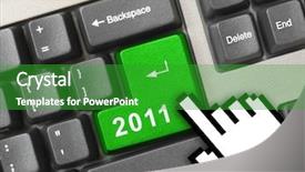 Presentation with computer keyboard and mouse - Colorful slides enhanced with computer keyboard with 2011 key backdrop and a shamrock green colored foreground