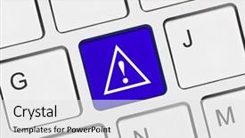  Presentation with attention - Cool new theme with computer keyboard with attention key - business background backdrop and a white colored foreground