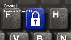 Presentation with web security - Theme consisting of computer keyboard with blue security background and a dark gray colored foreground