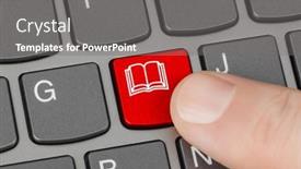  Presentation with key education - Slides having computer-keyboard-with-book-key background and a gray colored foreground