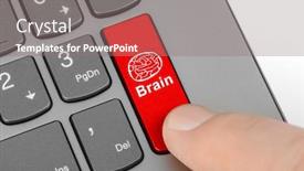  Presentation with brain computer - Slide deck with computer-keyboard-with-brain-key background and a gray colored foreground