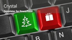  Presentation with keys - Presentation design consisting of computer-keyboard-with-christmas-keys background and a dark gray colored foreground